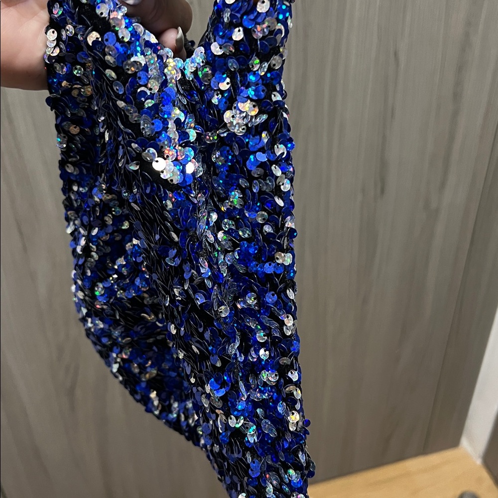 NWT ANTHROPOLOGIE Paillette sequins silver blue - Picture 11 of 15